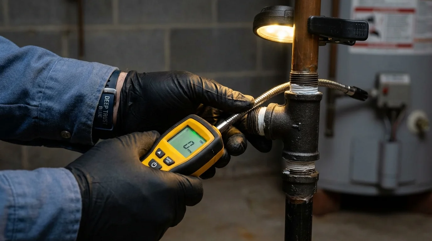 Gas leak detection with electronic sniffer by Johns Plumbing LLC in Brodheadsville